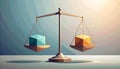 Generated image.A stylized illustration of a balance scale. Royalty Free Stock Photo