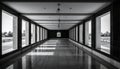 Generated imageA black-and-white photo of a long corridor Royalty Free Stock Photo