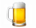Glass mug of light beer isolated on white Royalty Free Stock Photo