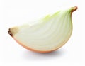Piece of fresh ripe onion isolated on white Royalty Free Stock Photo