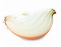 Piece of fresh ripe onion isolated on white Royalty Free Stock Photo