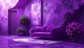 Generated image.Purple and pink surreal architecture. Royalty Free Stock Photo