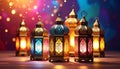 Colorful Ramadan Lanterns, Ramadan Month Background Photo Royalty Free Stock Photo