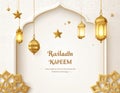 Ramadan Kareem Design with 3D Realistic Islamic Ornament Vector Illustration Royalty Free Stock Photo