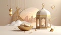 Ramadan Kareem Design with 3D Realistic Islamic Ornament Vector Illustration Royalty Free Stock Photo