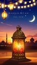 Ramadan Kareem vector illustration of a lantern Fanus. Royalty Free Stock Photo