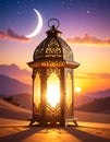 Ramadan Kareem vector illustration of a lantern Fanus. Royalty Free Stock Photo