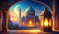 Ramadan Kareem vector illustration of a lantern Fanus. Royalty Free Stock Photo