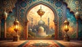 Ramadan Kareem Islamic Background with Arabic Pattern and Decorative Ornaments Royalty Free Stock Photo