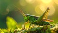 Beautiful Grasshopper macro in green nature Royalty Free Stock Photo