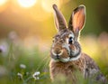 This charming bunny portrait captures the gentle nature of the animal Royalty Free Stock Photo