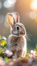 This charming bunny portrait captures the gentle nature of the animal Royalty Free Stock Photo