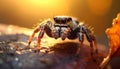 Jumping spider the best shots Royalty Free Stock Photo