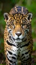 A stunning close-up of a jaguar in the wild, captured in a moment of calm yet powerful Royalty Free Stock Photo