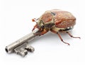 May-beetle located on the key in a floor a profile Royalty Free Stock Photo