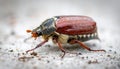 May-beetle located on the key in a floor a profile Royalty Free Stock Photo