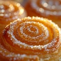 Sugared Spiral Pastry Close-Up Royalty Free Stock Photo