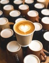 Latte Art Coffee Cup Display Royalty Free Stock Photo