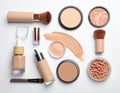 Assorted makeup products on a white background Royalty Free Stock Photo
