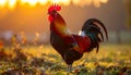 Majestic Rooster at Sunrise Royalty Free Stock Photo