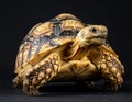 Sulcata also named African spurred tortoise, Centrochelys sulcata. Royalty Free Stock Photo
