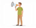 Generated imageMan speaking into megaphone making announcement communication Royalty Free Stock Photo