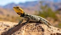 Common collared lizard poised on a rock. Royalty Free Stock Photo