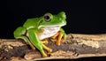 White Lipped Tree Frog (Litoria infrafrenata) on thick branch Royalty Free Stock Photo