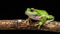 White Lipped Tree Frog (Litoria infrafrenata) on thick branch Royalty Free Stock Photo