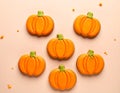 Halloween pumpkin cookies with orange icing Royalty Free Stock Photo