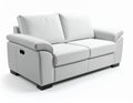 Modern White Leather Loveseat Sofa for Contemporary Home Interior Design Royalty Free Stock Photo