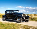 Very nice old black classic car, three-window coupe. Year of construction 1936. Royalty Free Stock Photo