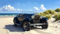 Very nice old black classic car, three-window coupe. Year of construction 1936. Royalty Free Stock Photo