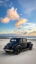 Very nice old black classic car, three-window coupe. Year of construction 1936. Royalty Free Stock Photo