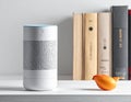 Smart Home Speaker Dried Fruit Modern Tech Meets Natural Decor Royalty Free Stock Photo