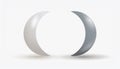 Two Crescent Moons, One White, One Gray, Facing Each Other Royalty Free Stock Photo