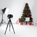 Professional studio background for Christmas photo session isolated on white Royalty Free Stock Photo