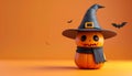 Cute Halloween Pumpkin Witch Royalty Free Stock Photo