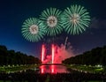 Spectacular Fireworks Display Over Water Royalty Free Stock Photo