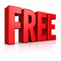 Red 3D FREE Word on White Background Royalty Free Stock Photo