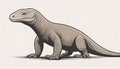 Stylized Komodo Dragon Illustration Royalty Free Stock Photo