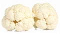 Fresh raw cauliflower flowers insulated on white Royalty Free Stock Photo