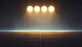 Futuristic Stage with Spotlights and Grid Floor Royalty Free Stock Photo