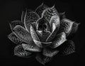 Monochrome Spotted Succulent Rosette Royalty Free Stock Photo