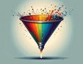 Colorful Funnel: Processing and Transformation Concept Royalty Free Stock Photo