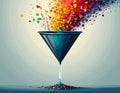 Abstract Funnel with Bursting Colorful Particles Royalty Free Stock Photo