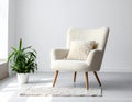 Soft armchair with pillow in light room Royalty Free Stock Photo