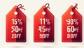 Sale Tags with Discount Percentages Royalty Free Stock Photo