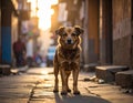 That cute stray dog, outside, shut up. Homeless animal Royalty Free Stock Photo