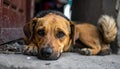 That cute stray dog, outside, shut up. Homeless animal Royalty Free Stock Photo